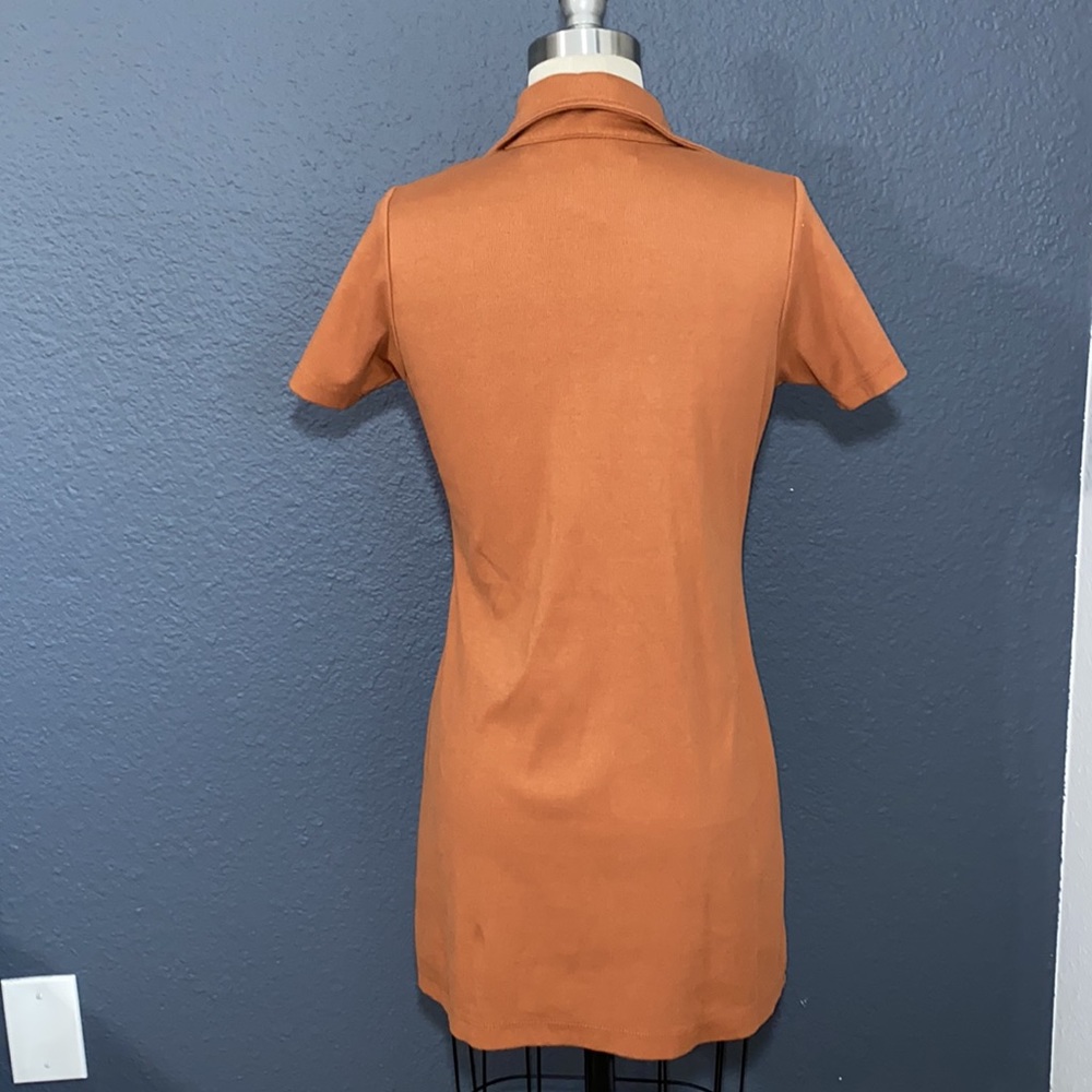 Stoned Immaculate Rust Brown Front Button Dress - image 3